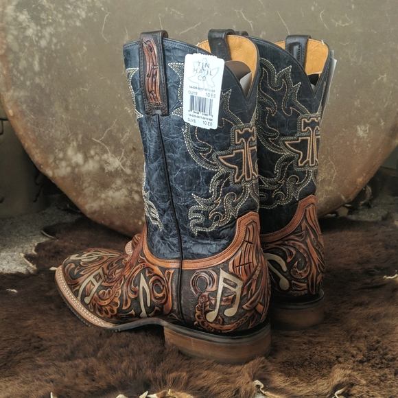 TIN HAUL "Country Sound" cowboy boots Neon Lights Sole NWT sz 10EE new in box - Picture 7 of 16